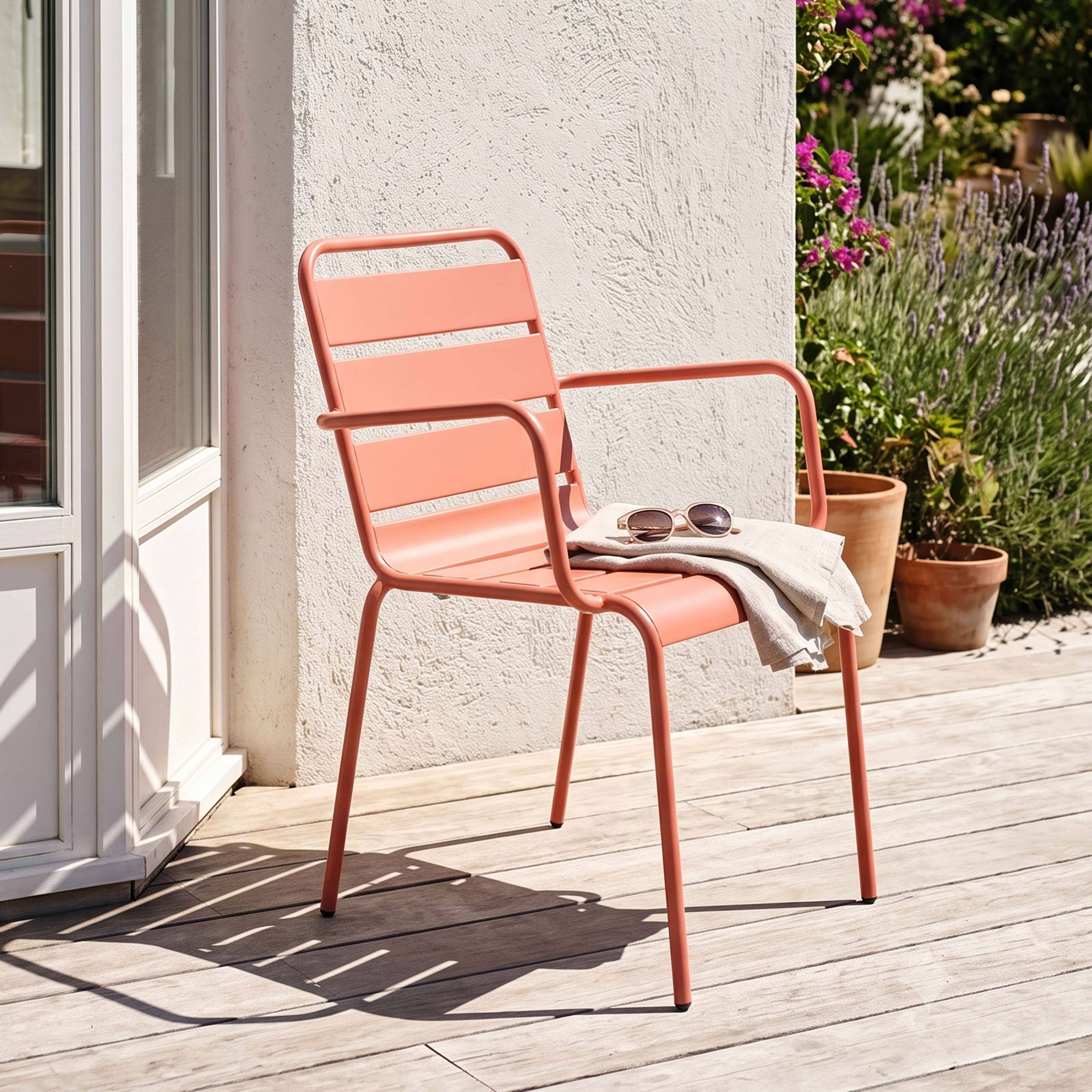 Oviala - Fauteuil de jardin en métal argile Palavas - Oviala - Image 2