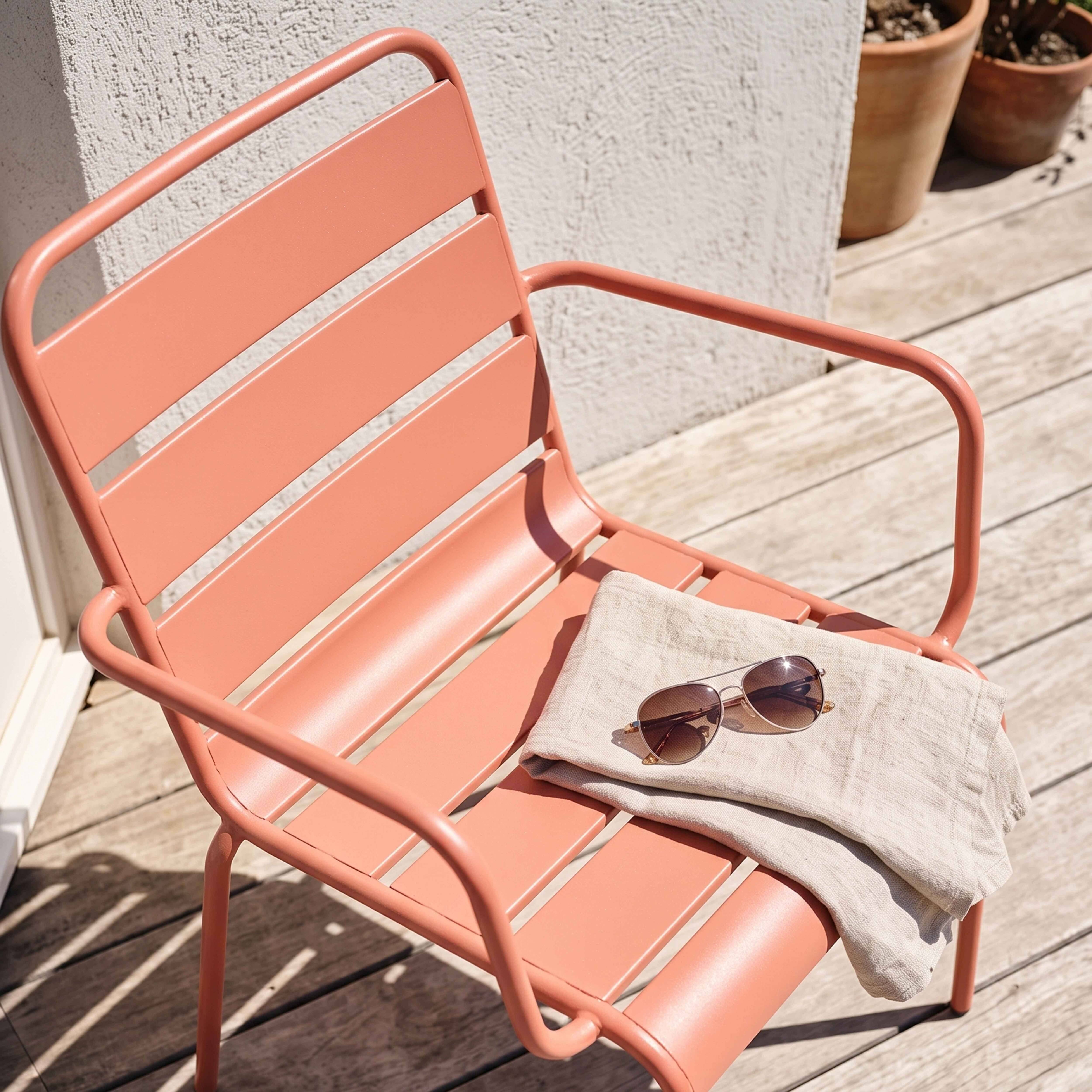 Oviala - Fauteuil de jardin en métal argile Palavas - Oviala - Image 3