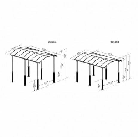 Canopia - Canopia Carport Camping-Car Alpine 4,35 x 3,52 m Gris - Image 2