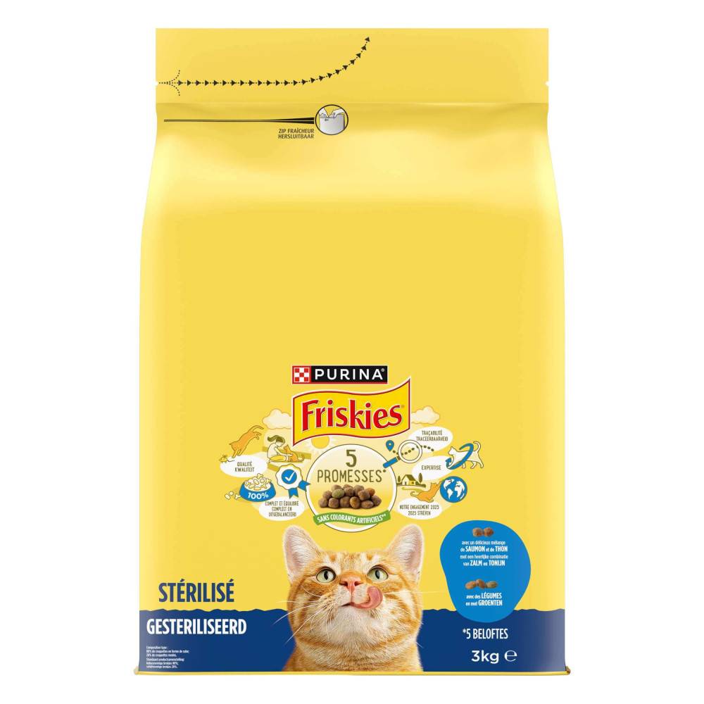 Purina One - Croquettes chat sterilisé mélange de Saumon, Thon et Légumes 1.5KG