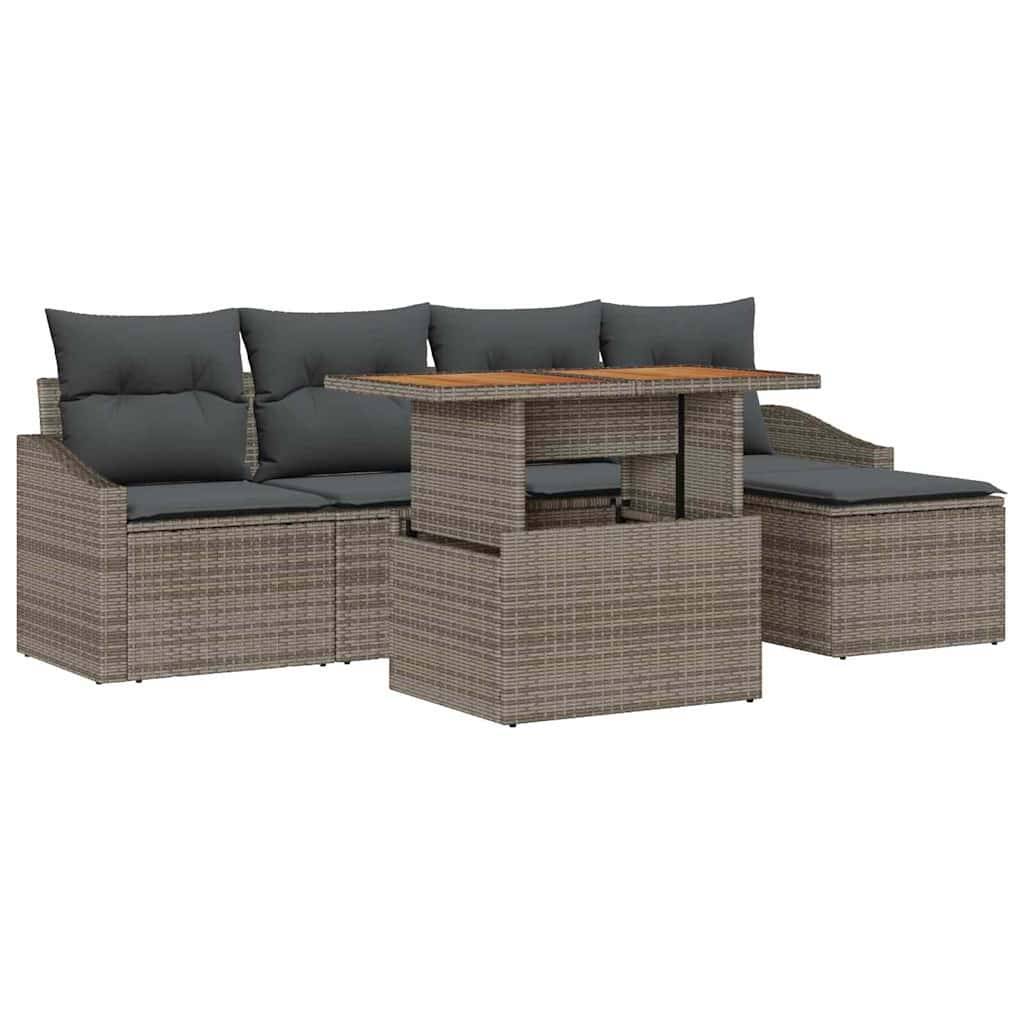 ComfortXL - Ensemble canapé extérieur 6 pièces en résine tressée avec coffre de rangement Gris – ComfortXL Outdoor Living - Image 2
