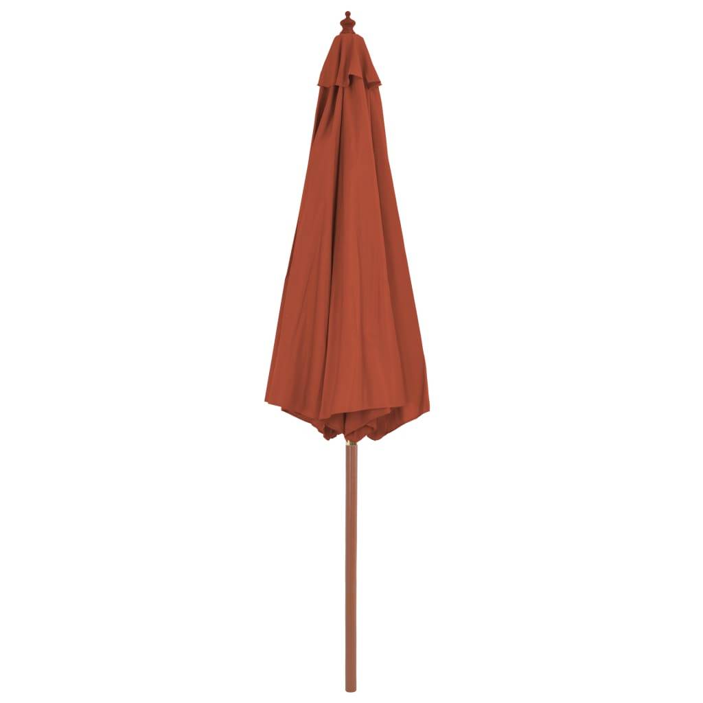 Helloshop26 - Parasol d'extérieur avec mât en bois 300 cm terre cuite - Image 3