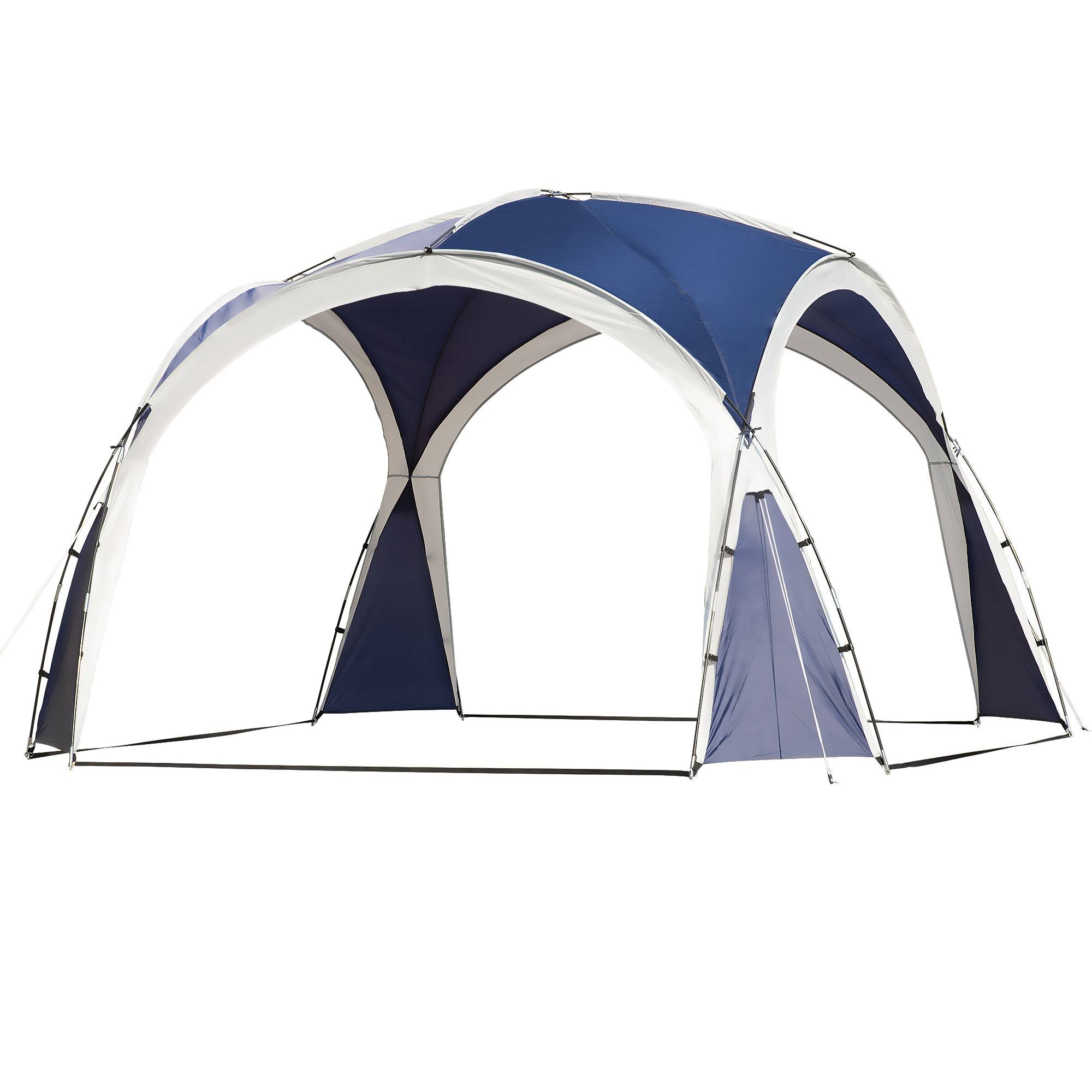 Auvent de camping pliable 3,5 x 3,5 m avec crochet, sac de transport, imperméable et protection UV pour terrasse ou plage, bleu - Image 2