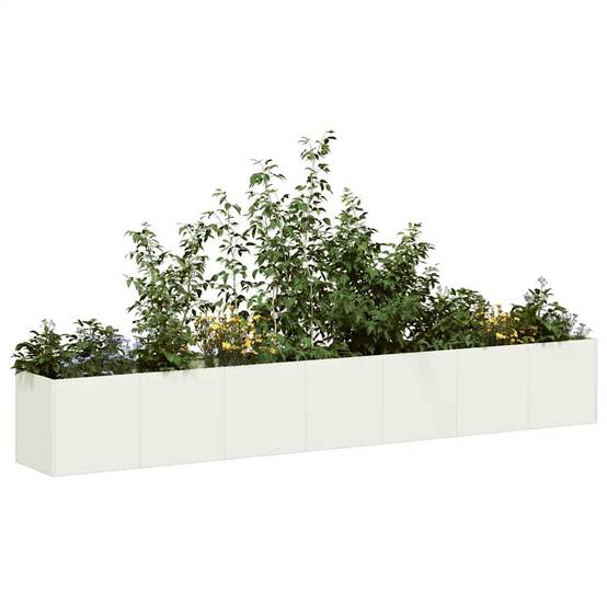Jardinière | Pot de fleurs | Cache-pot | Bac à fleurs blanc 280x40x40 cm acier laminé à froid - Image 2