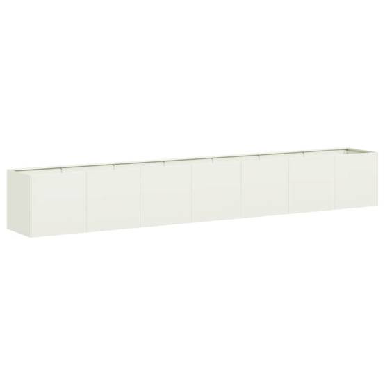 Jardinière | Pot de fleurs | Cache-pot | Bac à fleurs blanc 280x40x40 cm acier laminé à froid - Image 1
