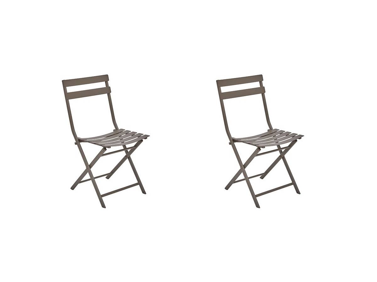 Hesperide - Lot de 2 Chaises de jardin métal pliante Greensboro Café - Hespéride - Image 1