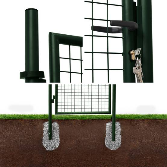 sweeek - Portillon de jardin en métal vert. double sens d'ouverture. Avec serrure.150x87cm | sweeek - Image 2