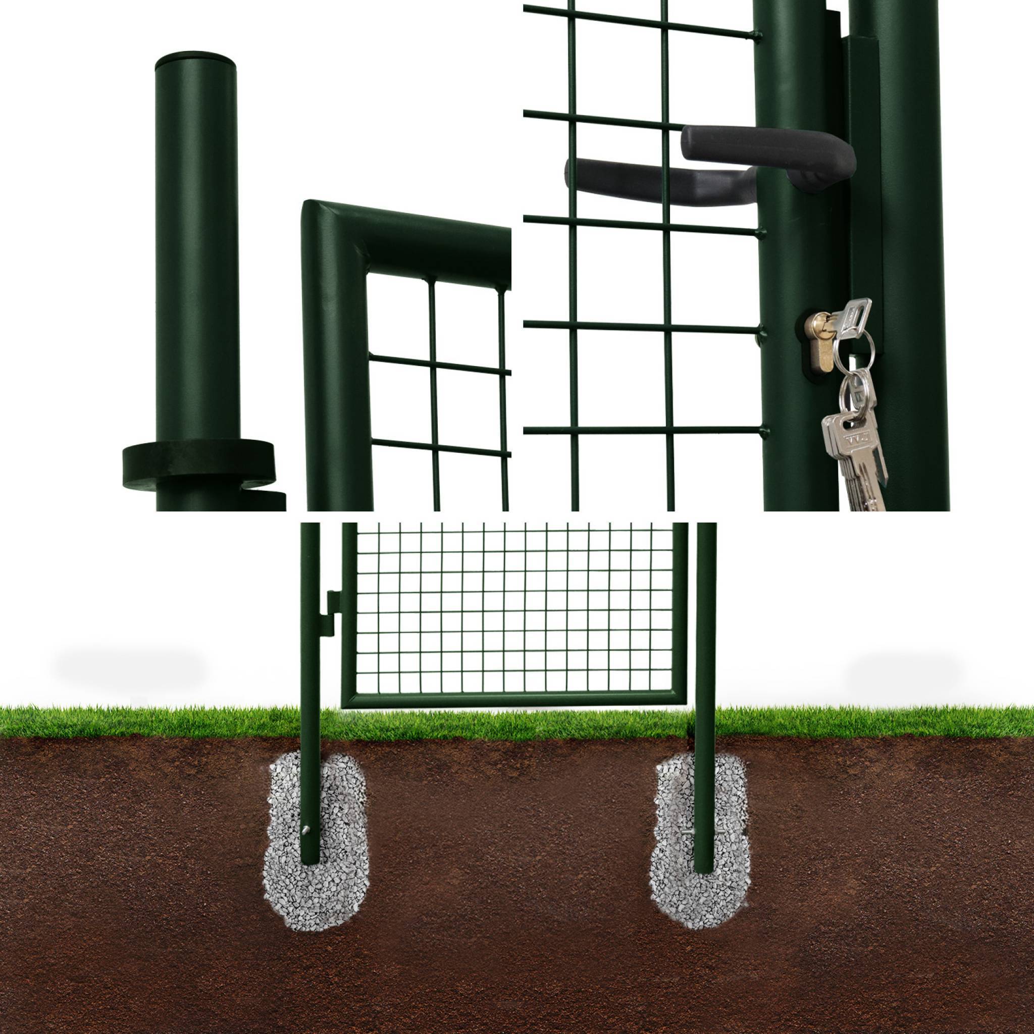 sweeek - Portillon de jardin en métal vert. double sens d'ouverture. Avec serrure.150x87cm  | sweeek - Image 2