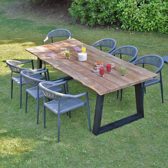 Fauteuil aluminium anthracite et corde tressée grise Casamance - Gecko Jardin - Image 5