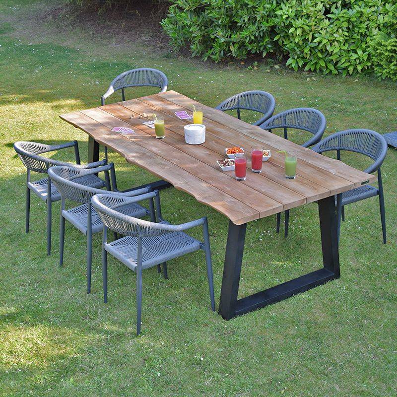 Fauteuil aluminium anthracite et corde tressée grise Casamance - Gecko Jardin - Image 5