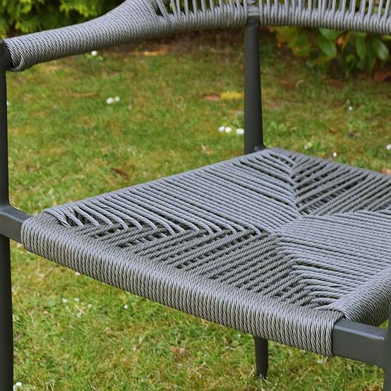 Fauteuil aluminium anthracite et corde tressée grise Casamance - Gecko Jardin - Image 3