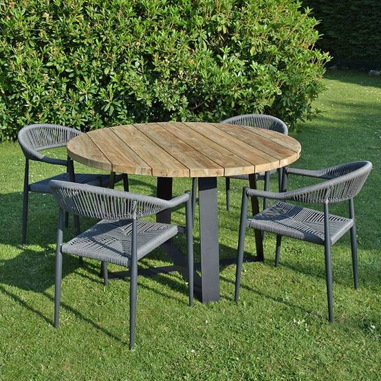 Fauteuil aluminium anthracite et corde tressée grise Casamance - Gecko Jardin - Image 6