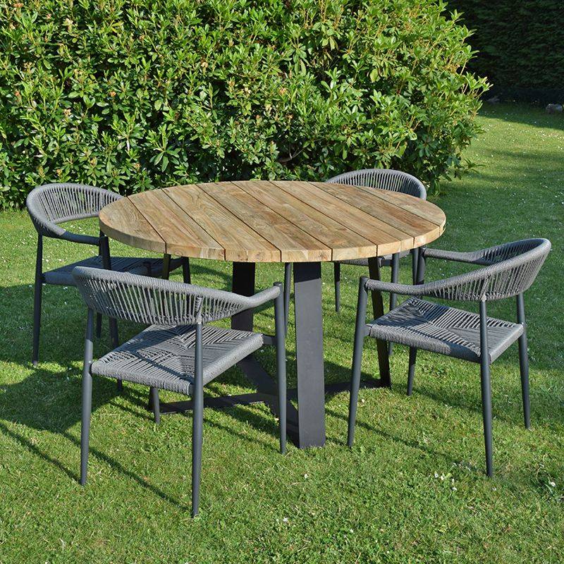 Fauteuil aluminium anthracite et corde tressée grise Casamance - Gecko Jardin - Image 6