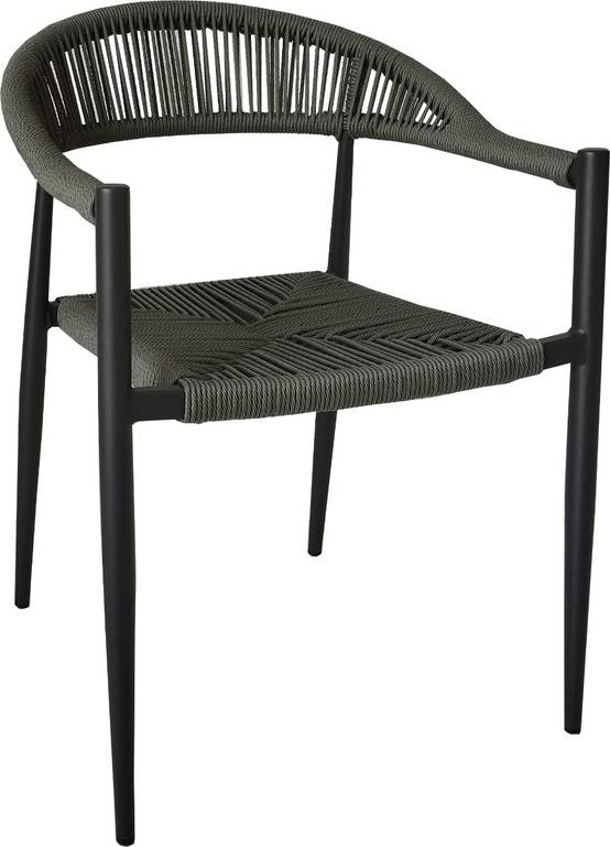 Fauteuil aluminium anthracite et corde tressée grise Casamance - Gecko Jardin - Image 2