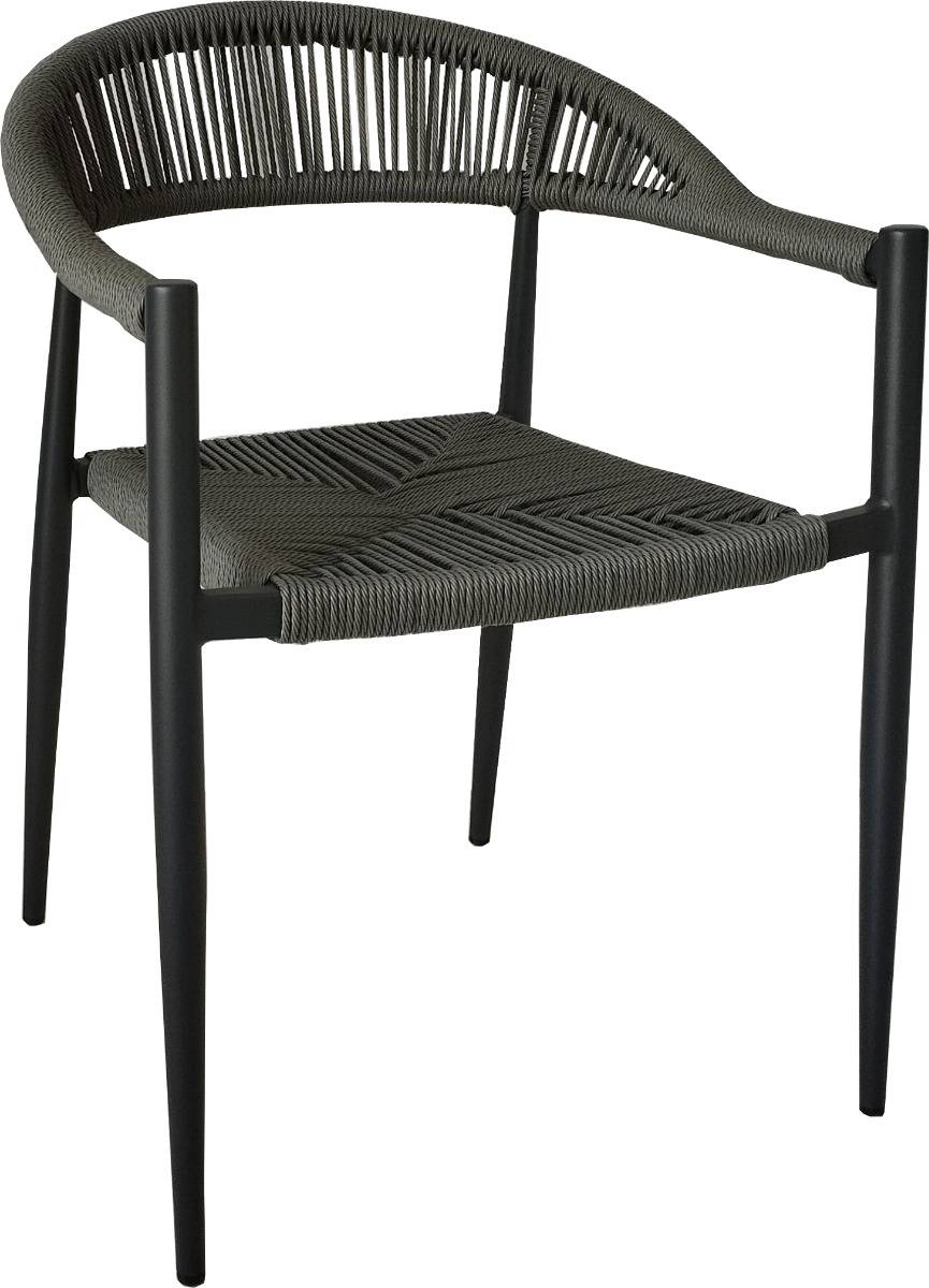 Fauteuil aluminium anthracite et corde tressée grise Casamance - Gecko Jardin - Image 2
