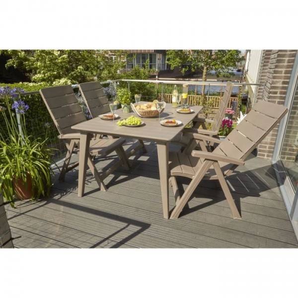 Table de jardin - rectangulaire 160cm - cappuccino - en résine - 6 personnes - Lima -Allibert by KETER - Image 2
