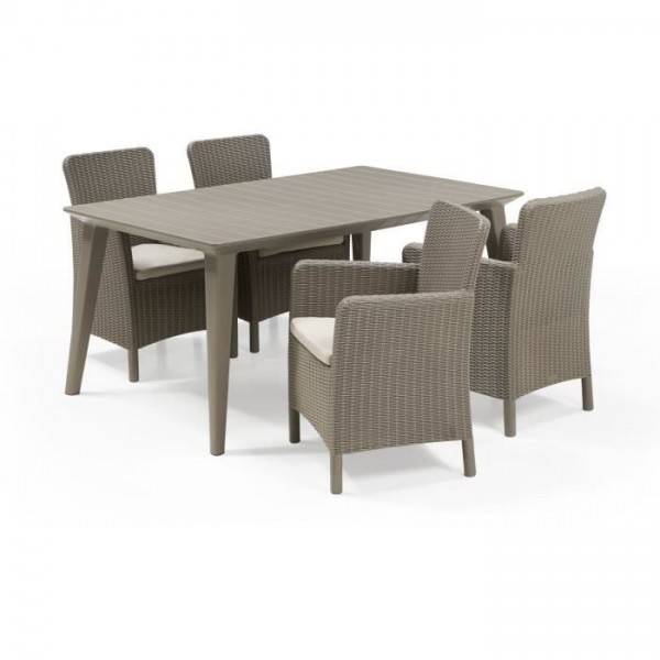Table de jardin - rectangulaire 160cm - cappuccino - en résine - 6 personnes - Lima -Allibert by KETER - Image 3