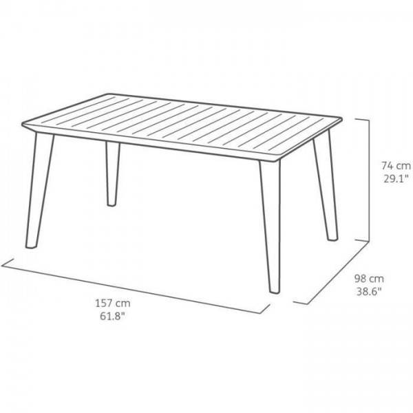 Table de jardin - rectangulaire 160cm - cappuccino - en résine - 6 personnes - Lima -Allibert by KETER - Image 5