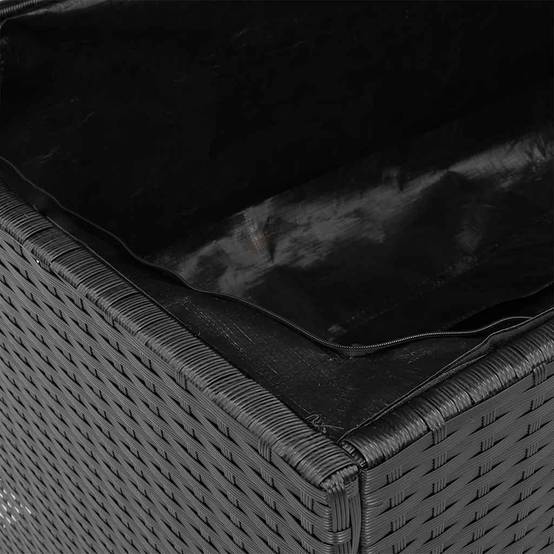 Banc Coffre de Jardin Résine Tressée Couvercle Bois d'Acacia Étanche Noir 110x50x54 cm – ComfortXL Outdoor Living - Image 10
