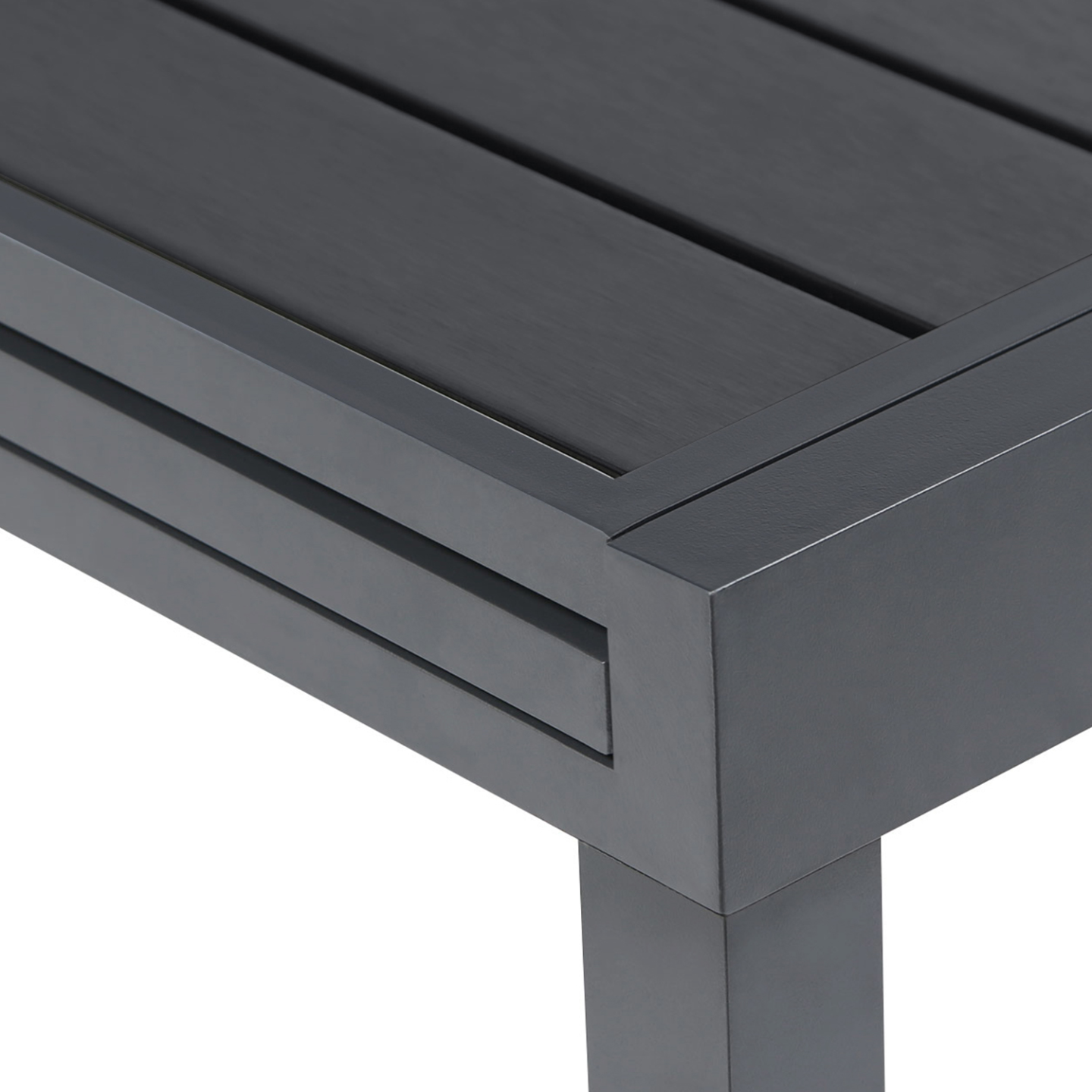 Salon de jardin POLY table extensible 135-270 CM et 12 chaises gris foncé - Image 7