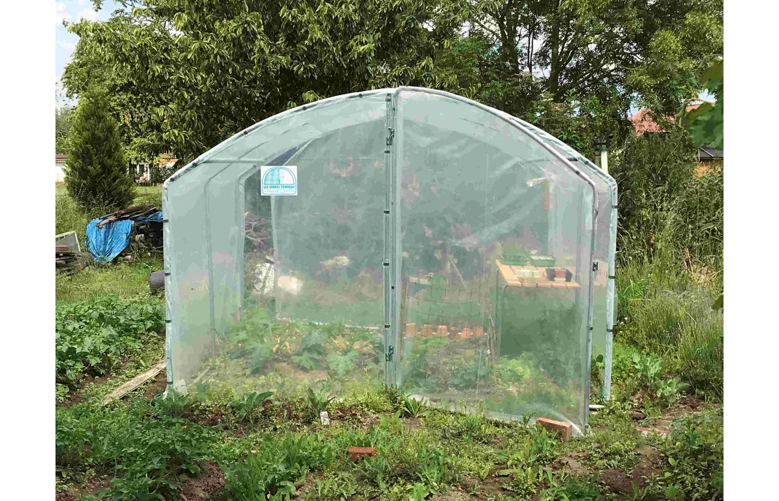 Serre tunnel de jardin - 18m² -  3 x 6 m - pieds droits - haute résistance à petit prix - LES SERRES TONNEAU - Image 9