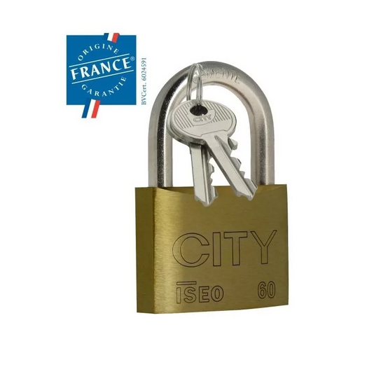 Iseo - Cadenas CITY 35 mm - Laiton et anse acier - 2 clés - ISEO - 2042101 - Image 1