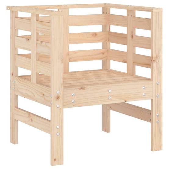 Fauteuils Bas de Jardin en Bois de Pin Massif Brut Design à Lattes Lot de 2 Naturel – ComfortXL Outdoor Living - Image 4