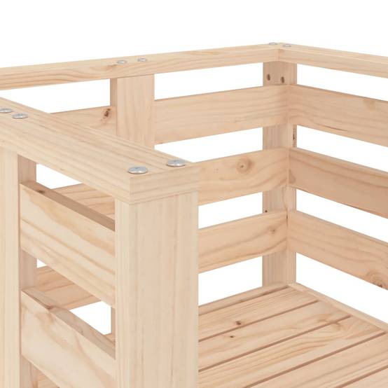 Fauteuils Bas de Jardin en Bois de Pin Massif Brut Design à Lattes Lot de 2 Naturel – ComfortXL Outdoor Living - Image 8