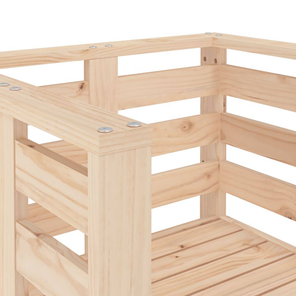 Fauteuils Bas de Jardin en Bois de Pin Massif Brut Design à Lattes Lot de 2 Naturel – ComfortXL Outdoor Living - Image 8