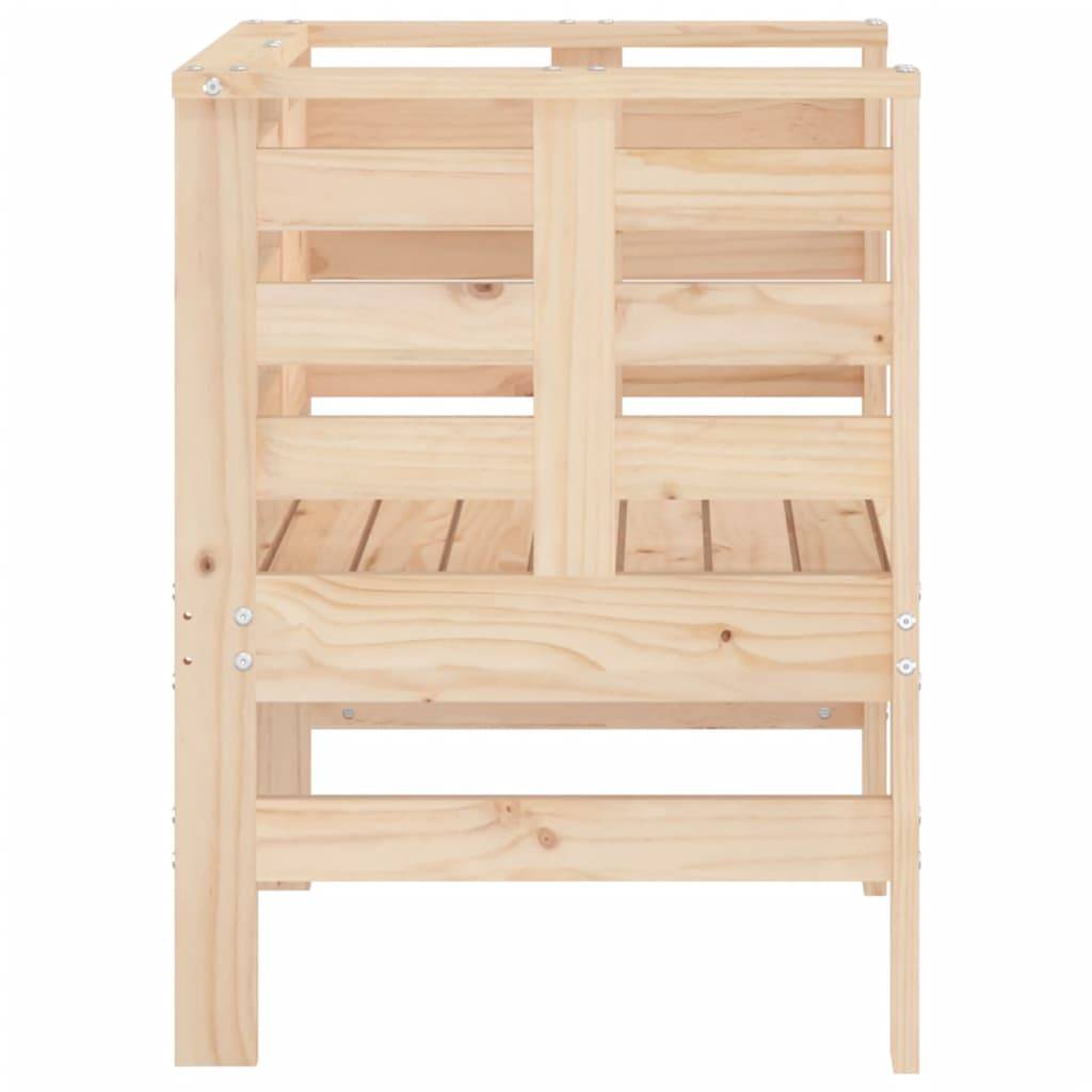 Fauteuils Bas de Jardin en Bois de Pin Massif Brut Design à Lattes Lot de 2 Naturel – ComfortXL Outdoor Living - Image 6