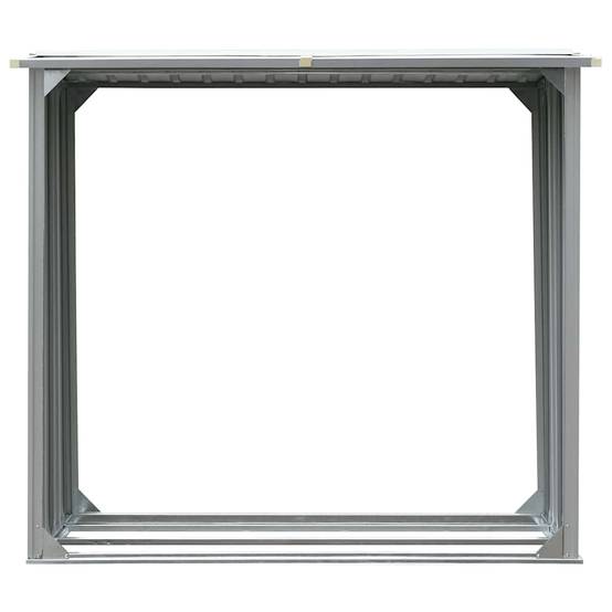 Abri à bûches Acier Galvanisé pour Jardin Stockage Bois 172x91x154 cm Gris - ComfortXL Outdoor Living - Image 3