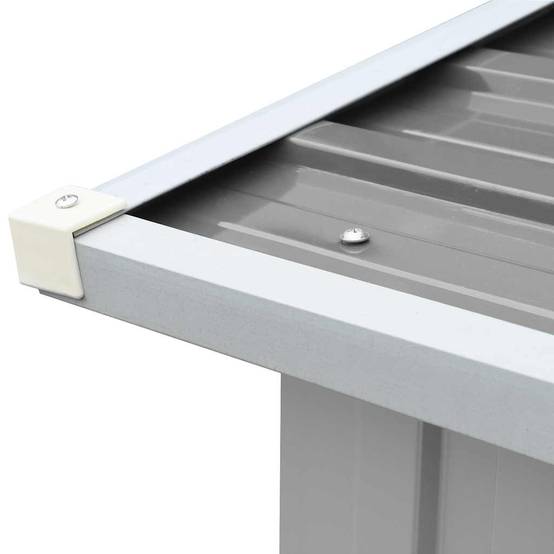 Abri à bûches Acier Galvanisé pour Jardin Stockage Bois 172x91x154 cm Gris - ComfortXL Outdoor Living - Image 5