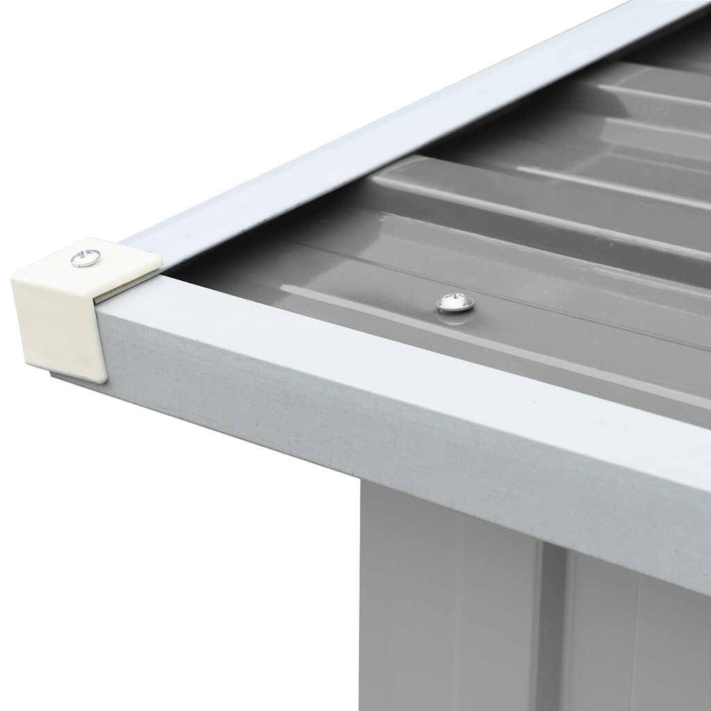 Abri à bûches Acier Galvanisé pour Jardin Stockage Bois 172x91x154 cm Gris - ComfortXL Outdoor Living - Image 5