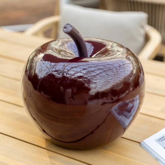Pomme Déco Extérieur en Résine "Glossy" 26cm Rouge Rubis - Image 2