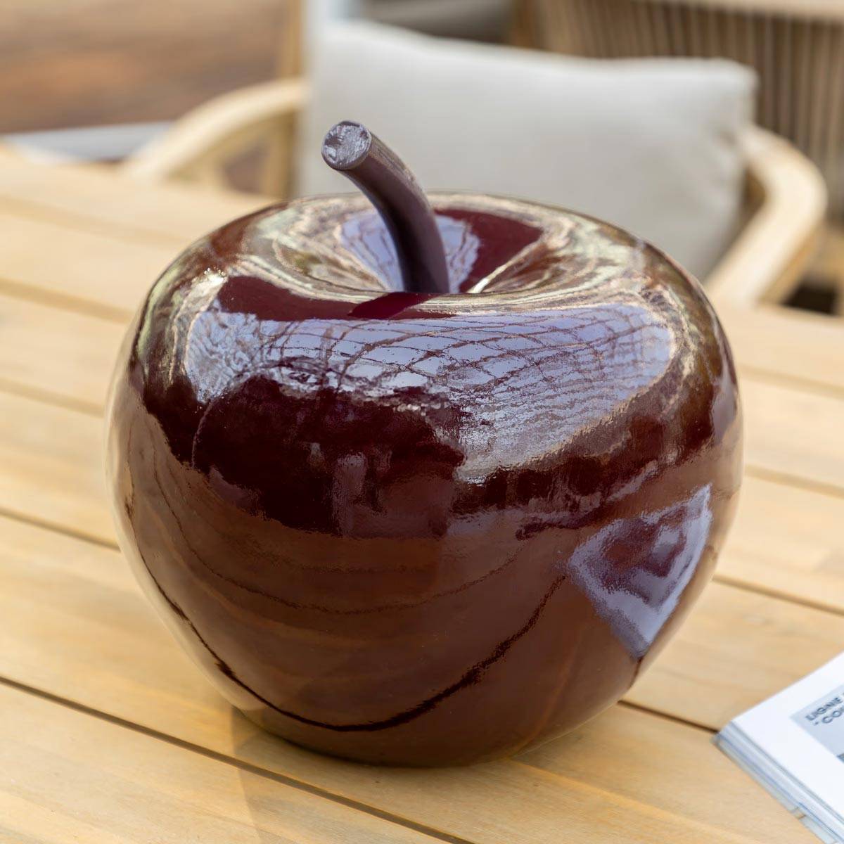 Pomme Déco Extérieur en Résine "Glossy" 26cm Rouge Rubis - Image 2