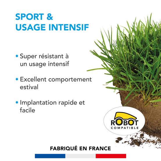 Gazon Sport & Usage intensif - Super Résistant - Excellent Comportement Estival - Implantation Rapide et Facile - 15KG - BARENBRUG - Image 2