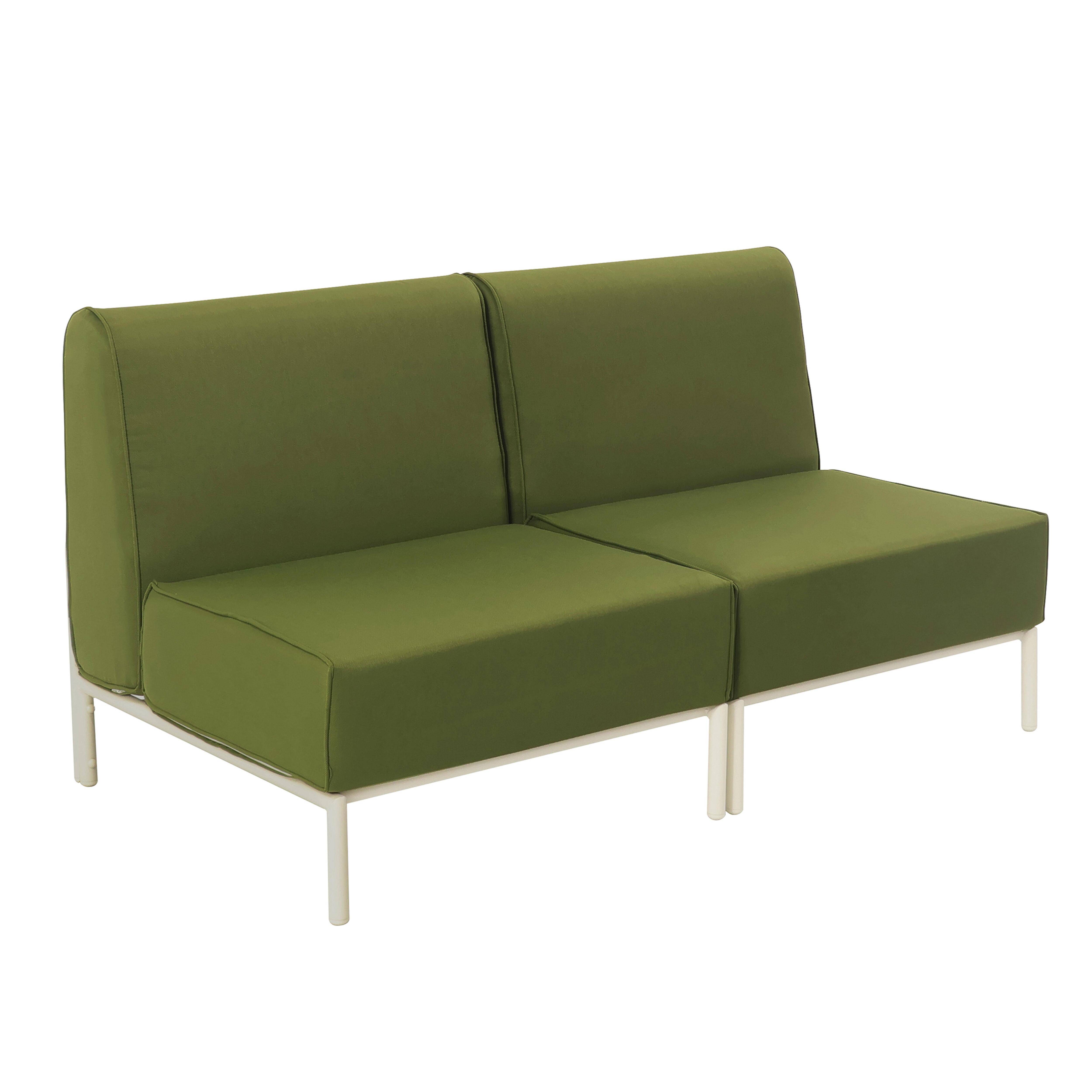 Oviala - Salon de jardin bas modulable uni 2 places vert kaki Patio - Oviala - Image 1