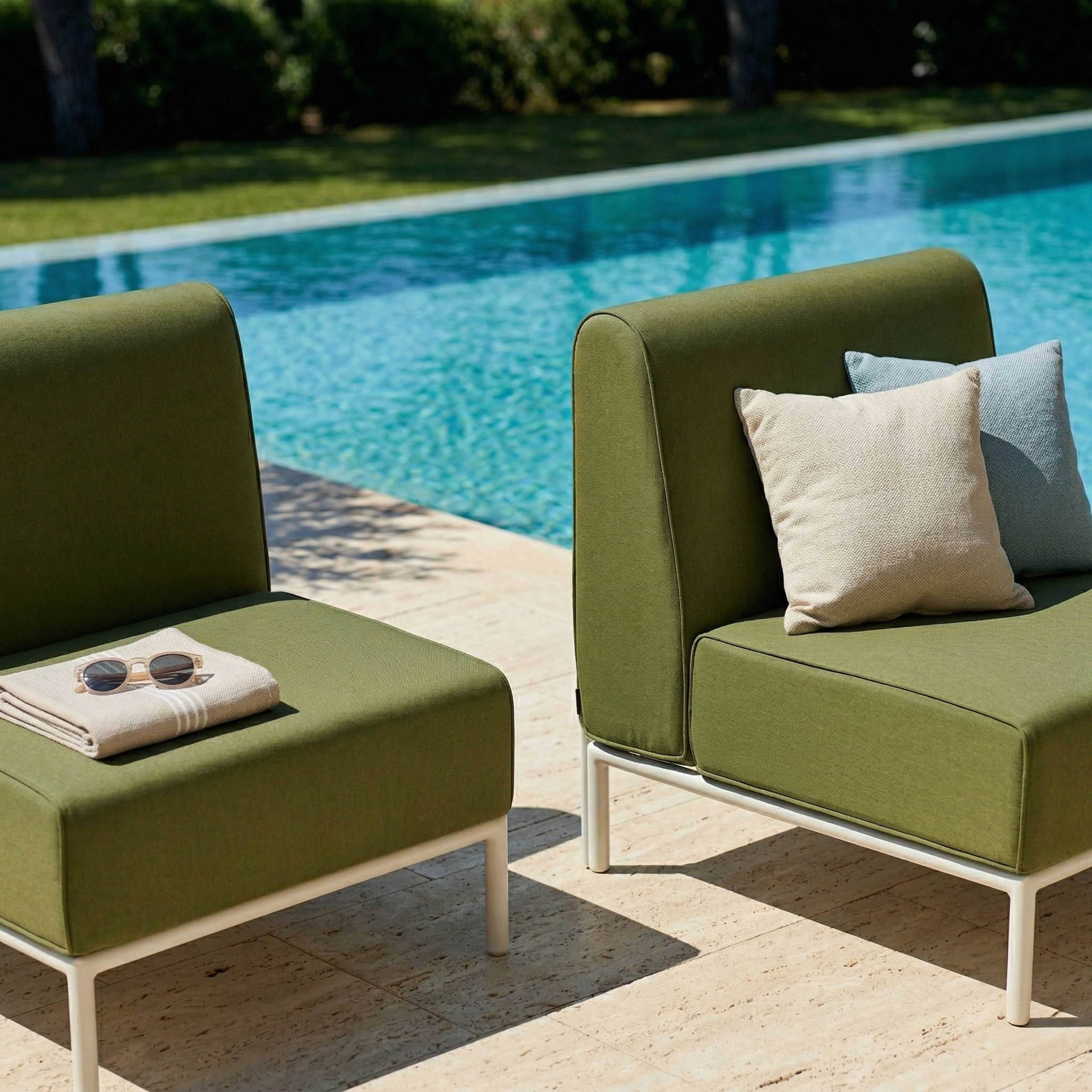 Oviala - Salon de jardin bas modulable uni 2 places vert kaki Patio - Oviala - Image 5