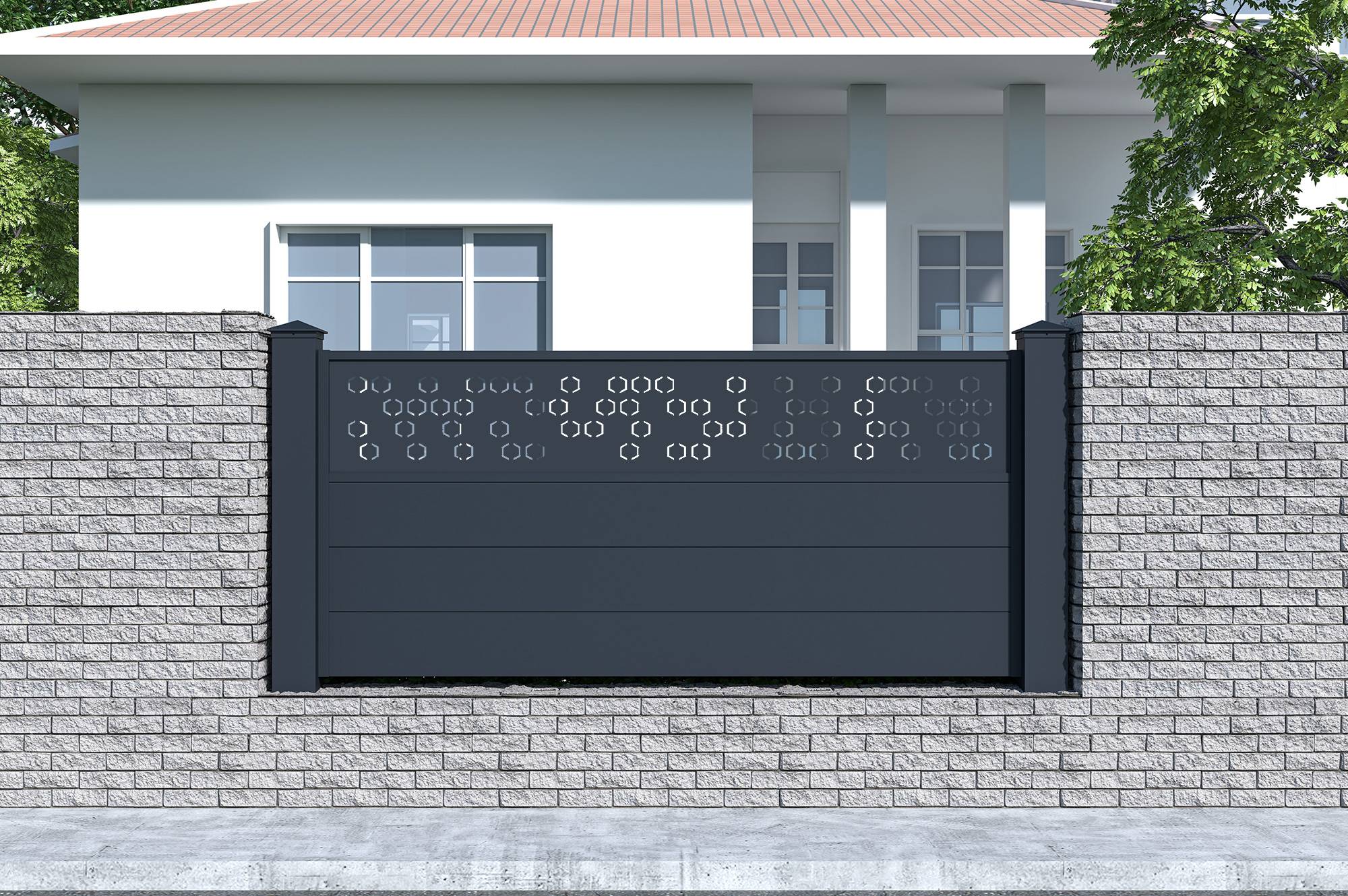 CASANOOV - Casanoov Lot de 2 kits de clôture aluminium ADULA H.90   cm - kits complet 3.8m - Image 1