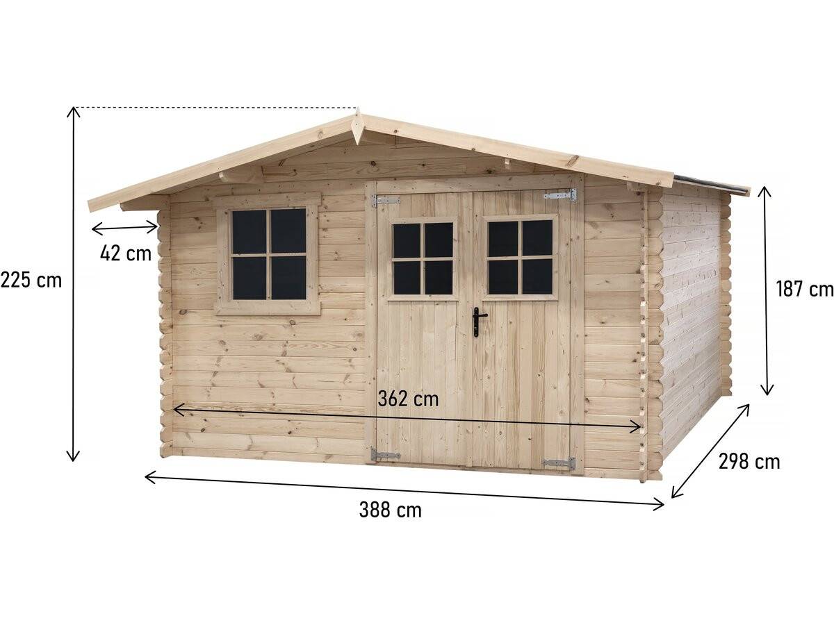 Habitat Et Jardin - Abri De Jardin En Bois 14m² "oz" - 388 X 298 X 225 Cm - 28 Mm -habitat Et Jardin - Image 3
