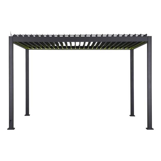 Hesperide - Pergola bioclimatique autoportante Evora 369x369x250,8cm gris graphite - Hespéride - Image 3