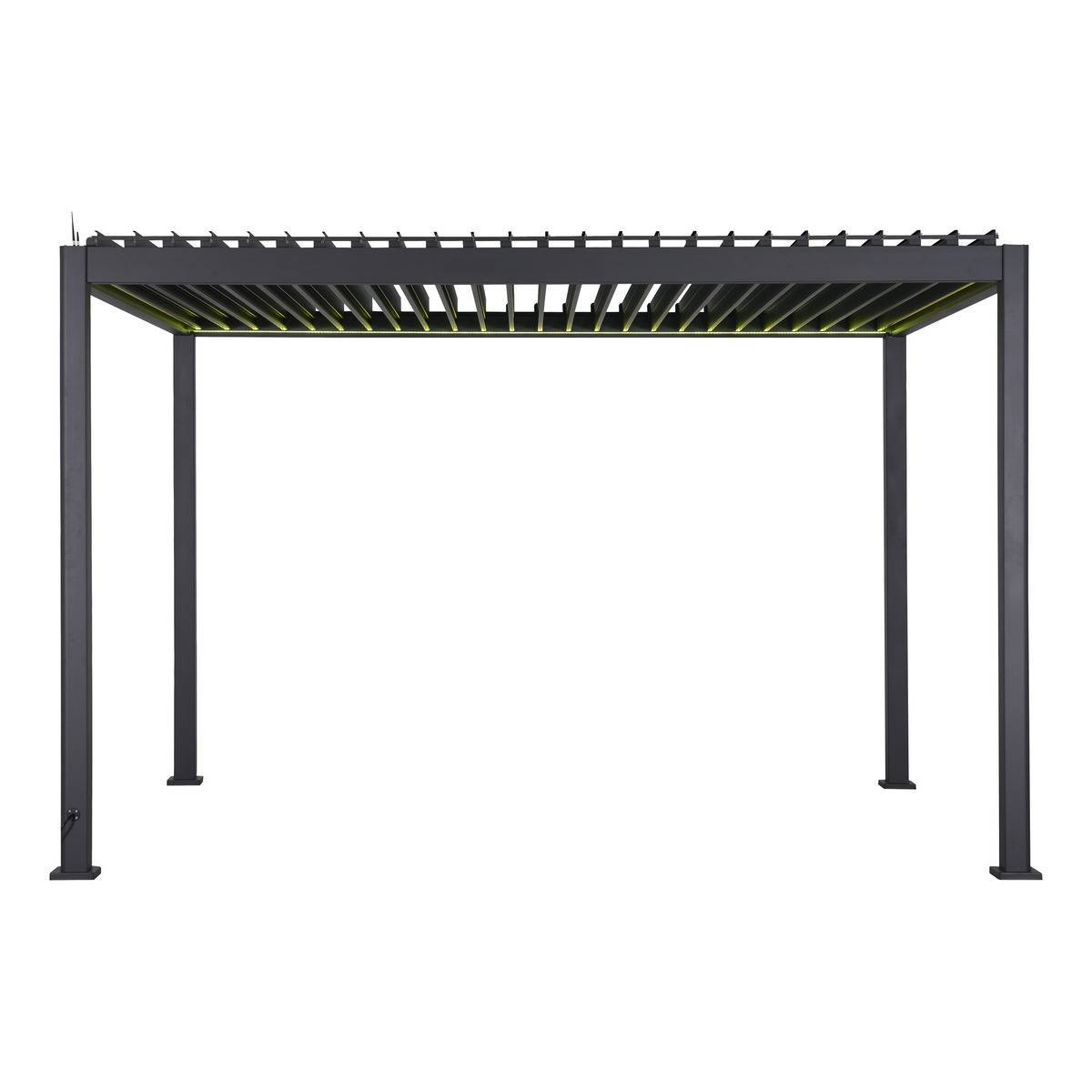 Hesperide - Pergola bioclimatique autoportante Evora 369x369x250,8cm gris graphite - Hespéride - Image 3
