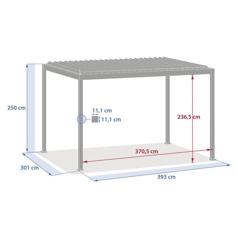 Hesperide - Pergola bioclimatique électrique 4x3 m Evora graphite Hespéride - Image 4