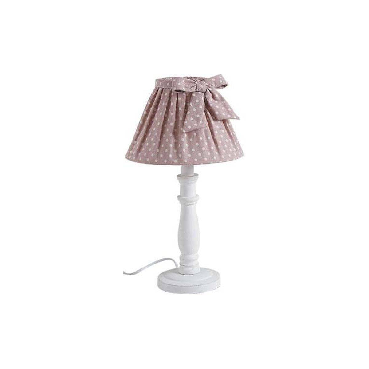 Aubry Gaspard - Lampe de chevet Shabby choc 40cm Rose - Image 1