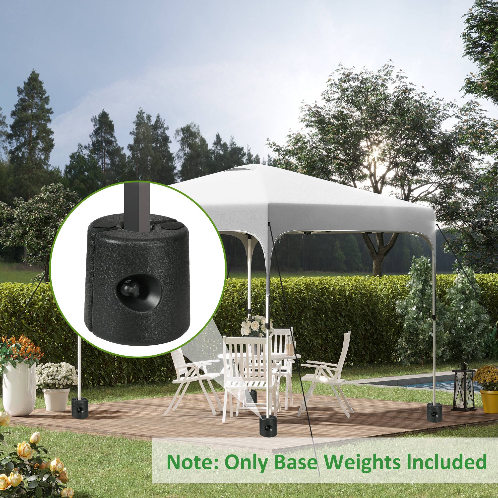 Outsunny - Lot 4 pieds de tonnelle pop-up remplissage eau/sable avec vis sécurité pour pavillon HDPE noir - Outsunny - Image 2