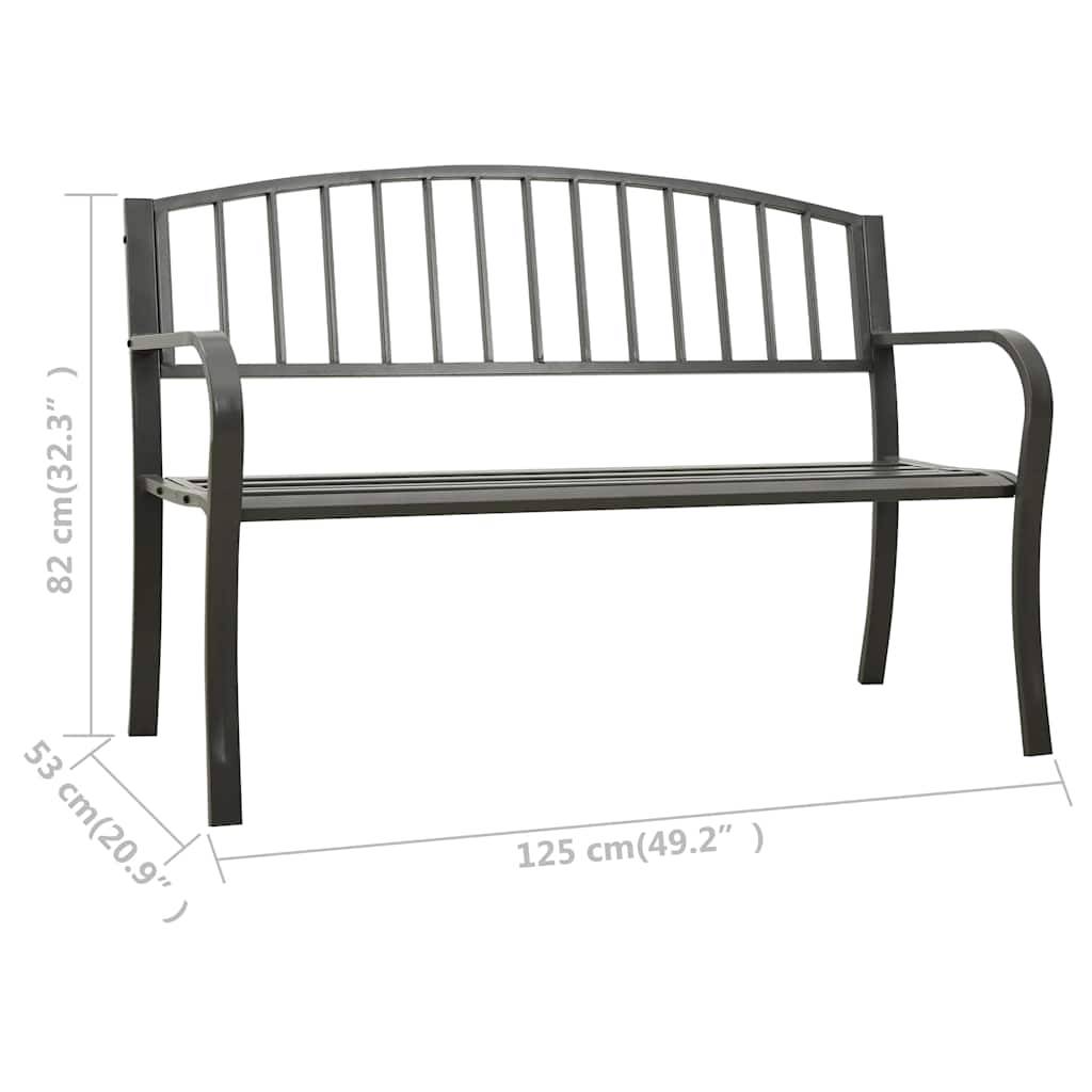 Vidaxl - Banc de jardin 125 cm acier gris vidaXL 312037 - Image 7