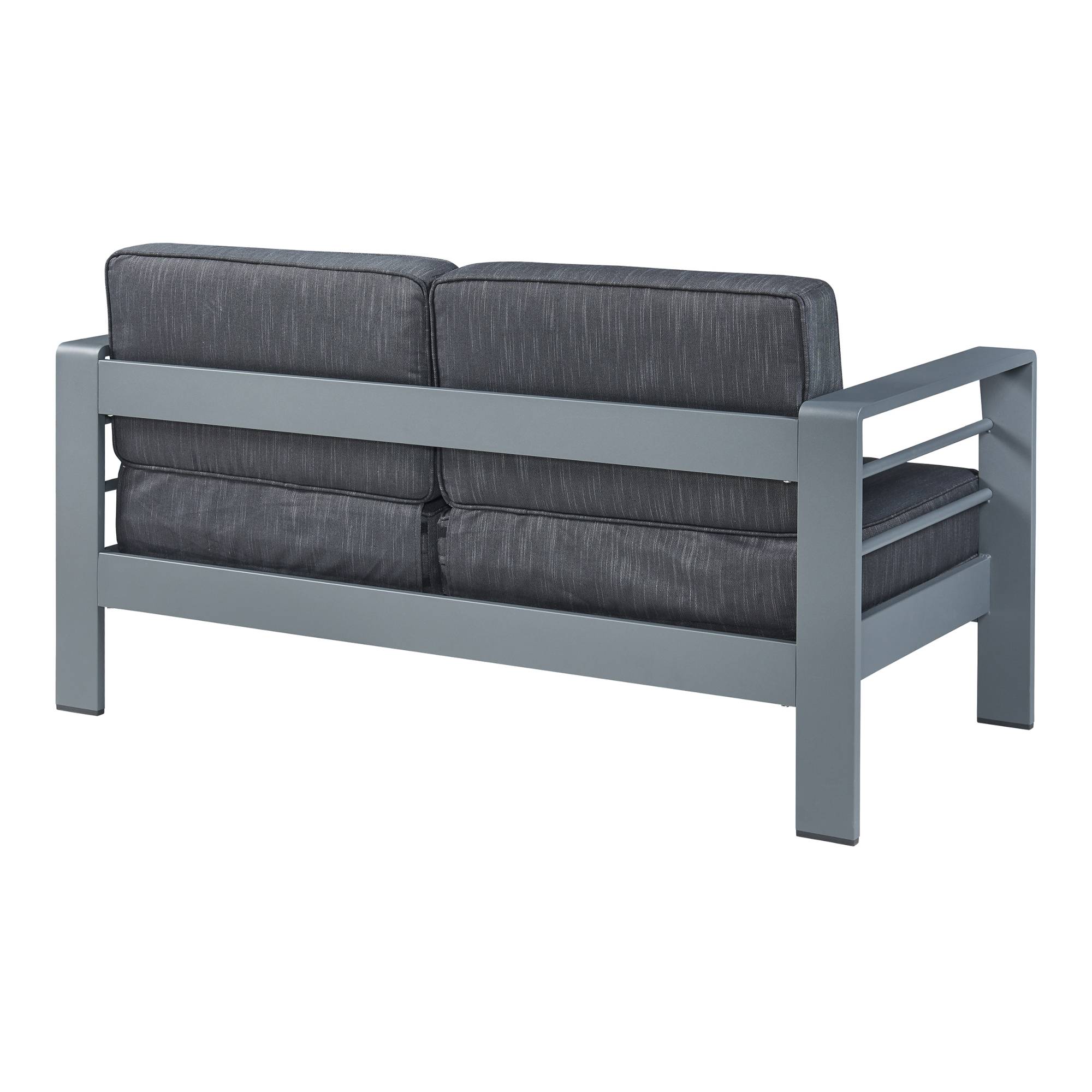Casa.Pro - Canapé de jardin 2 places Avise 144 x 70 x 62 cm anthracite gris foncé casa.pro - Image 5