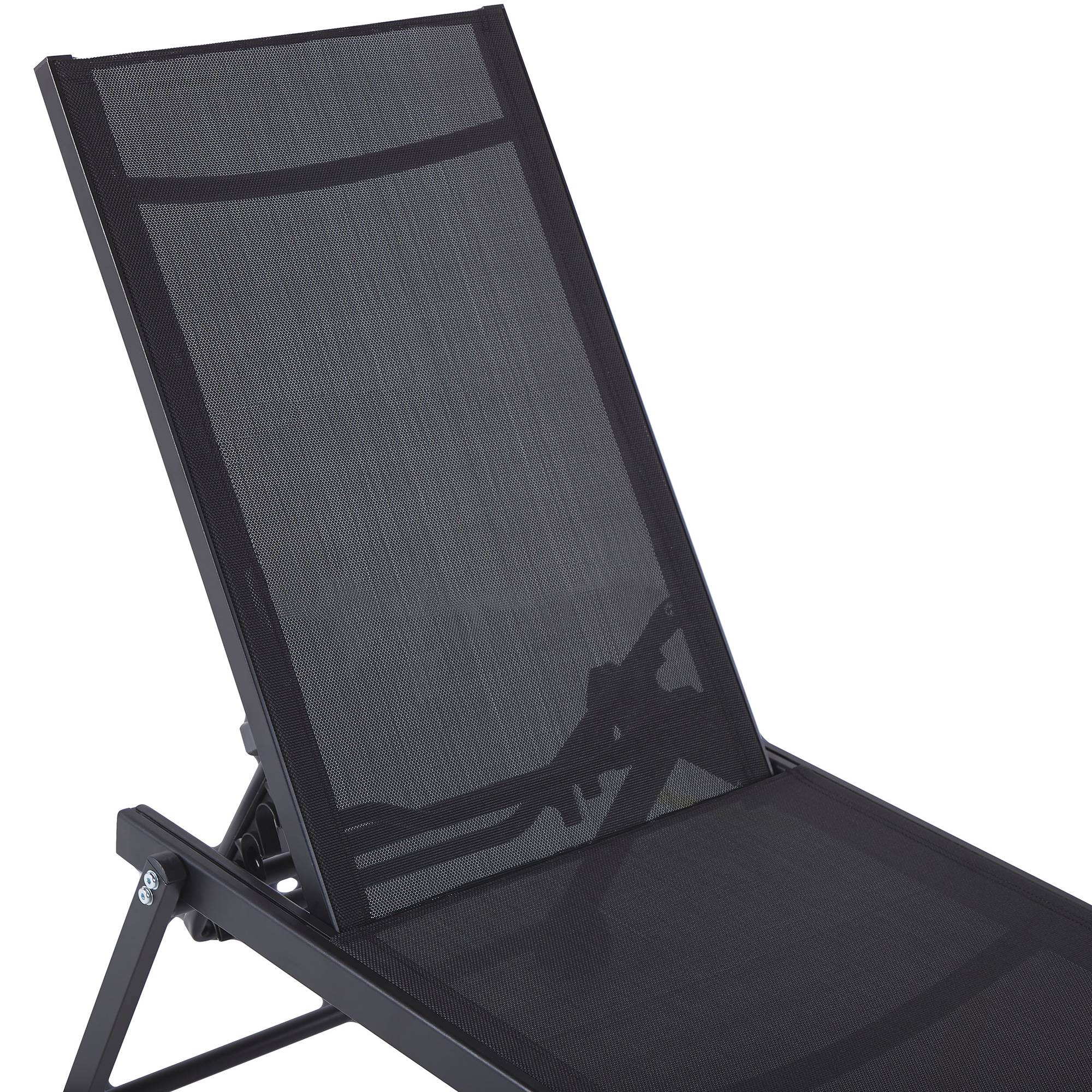Beliani - Chaise longue Aluminium Noir PORTOFINO - Beliani - Image 4