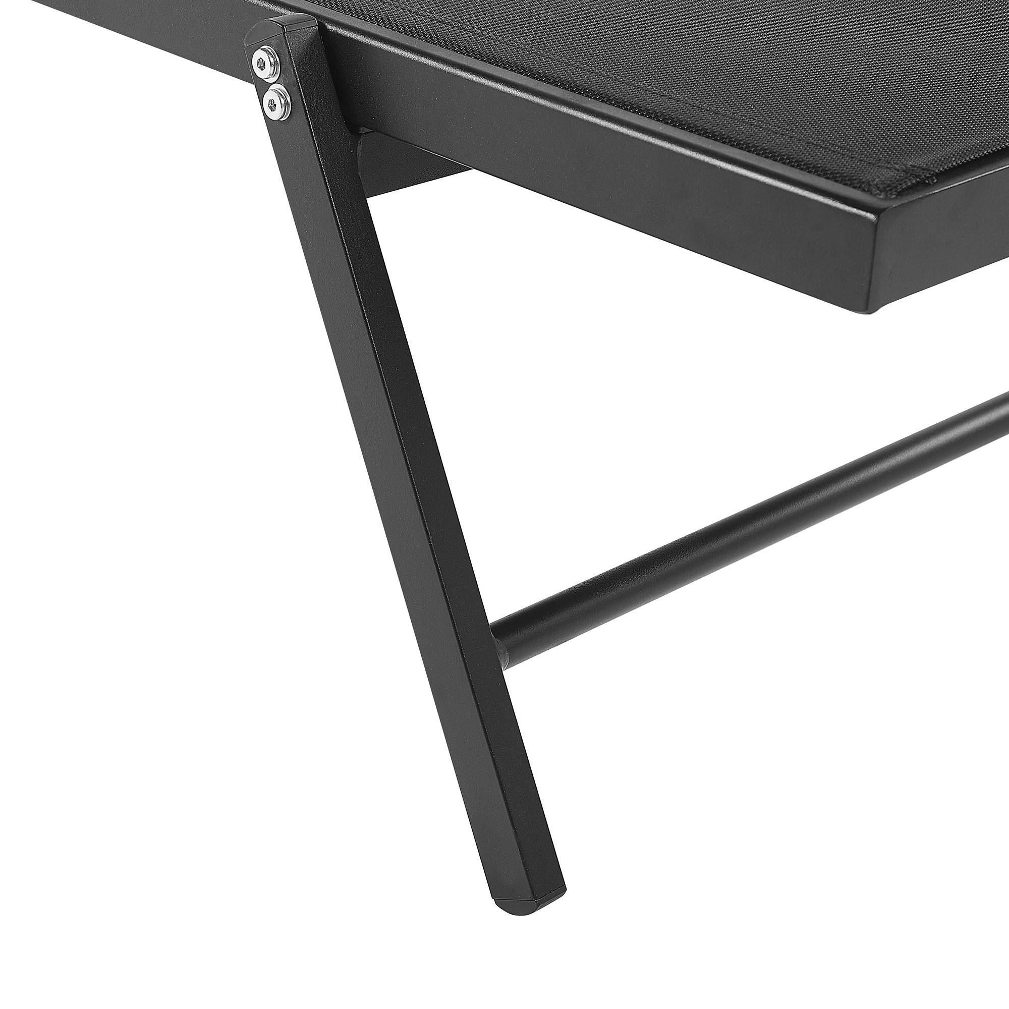 Beliani - Chaise longue Aluminium Noir PORTOFINO - Beliani - Image 6