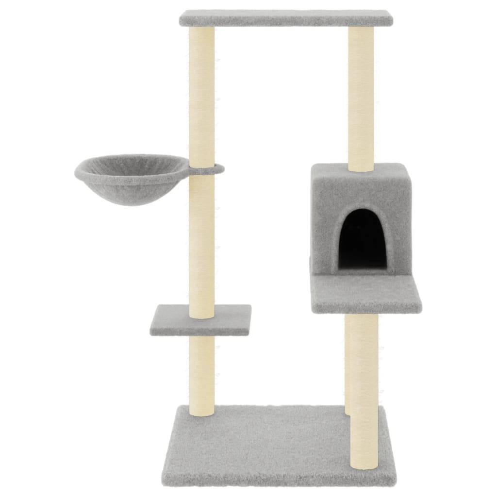 Zerodis Arbre à chat et griffoir Sisal 150 cm Empreintes de pattes Beige RE388